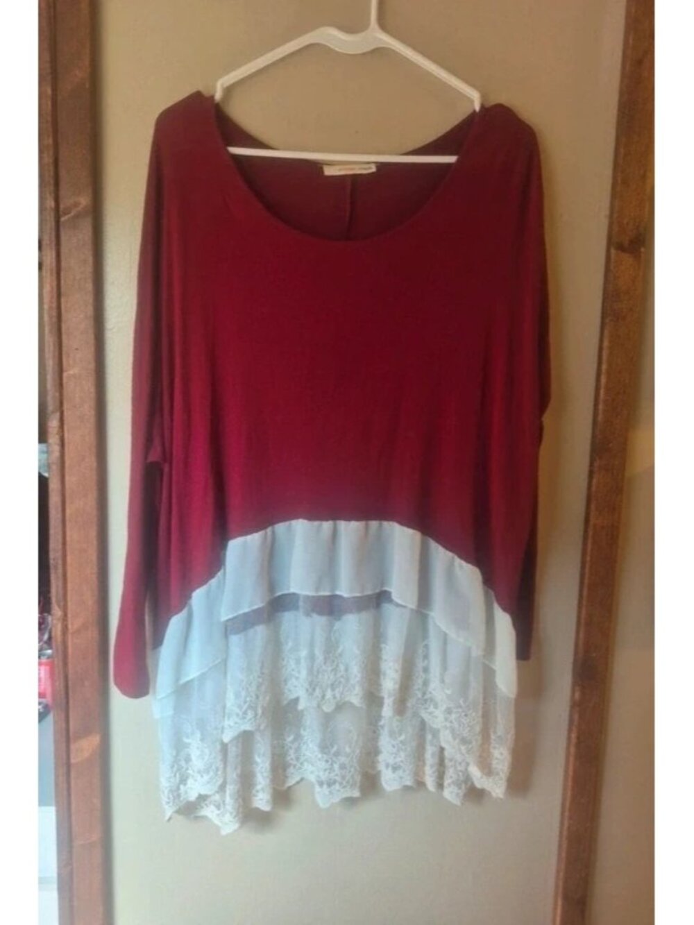 Orange Creek Boho Lace Tiered Layered Tunic Blouse
